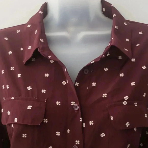 Old Navy | Dress | Burgundy Polkadot | Size L - Picture 3 of 8